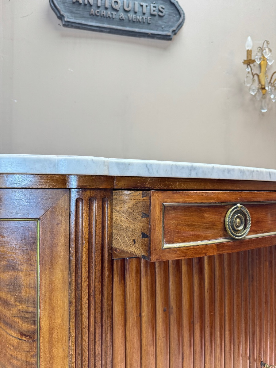 Buffet demi lune en acajou de style Louis XVI XIX eme siècle -photo-5