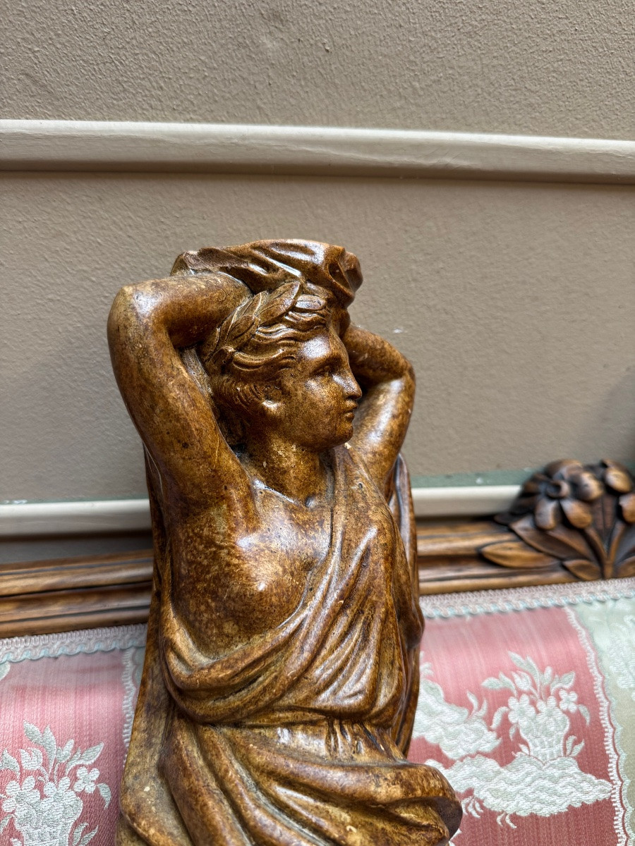 Paire de consoles en  plâtre peint de style Louis XVI -photo-3