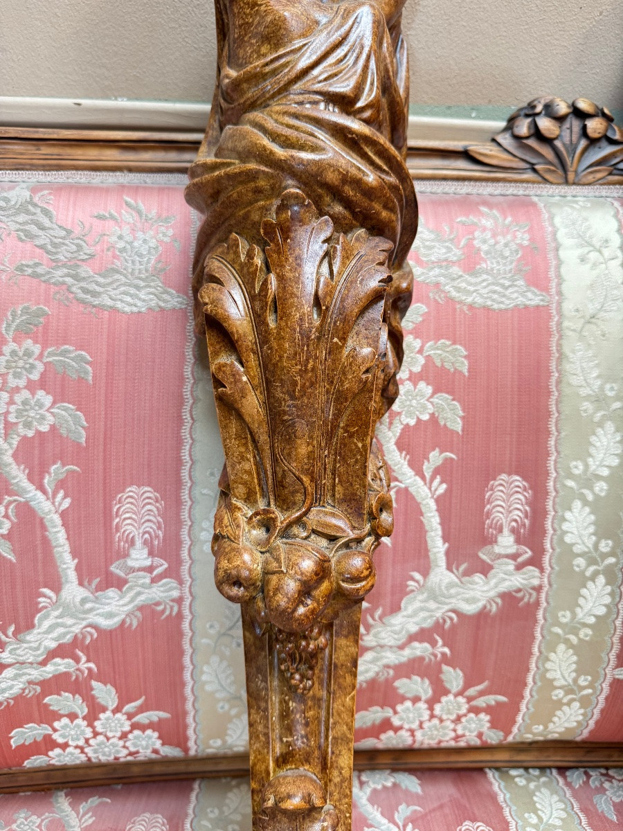 Paire de consoles en  plâtre peint de style Louis XVI -photo-4