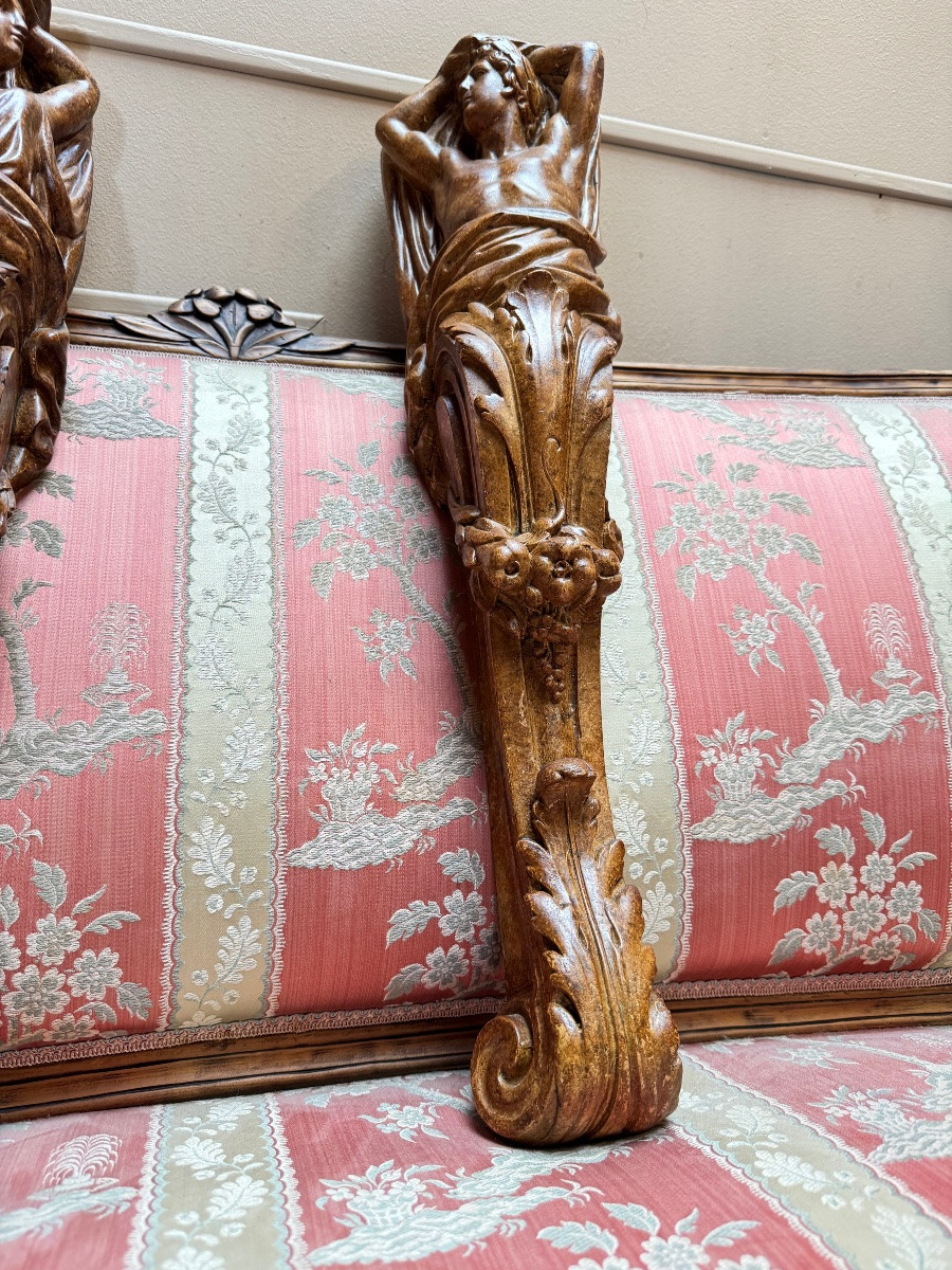 Paire de consoles en  plâtre peint de style Louis XVI -photo-4