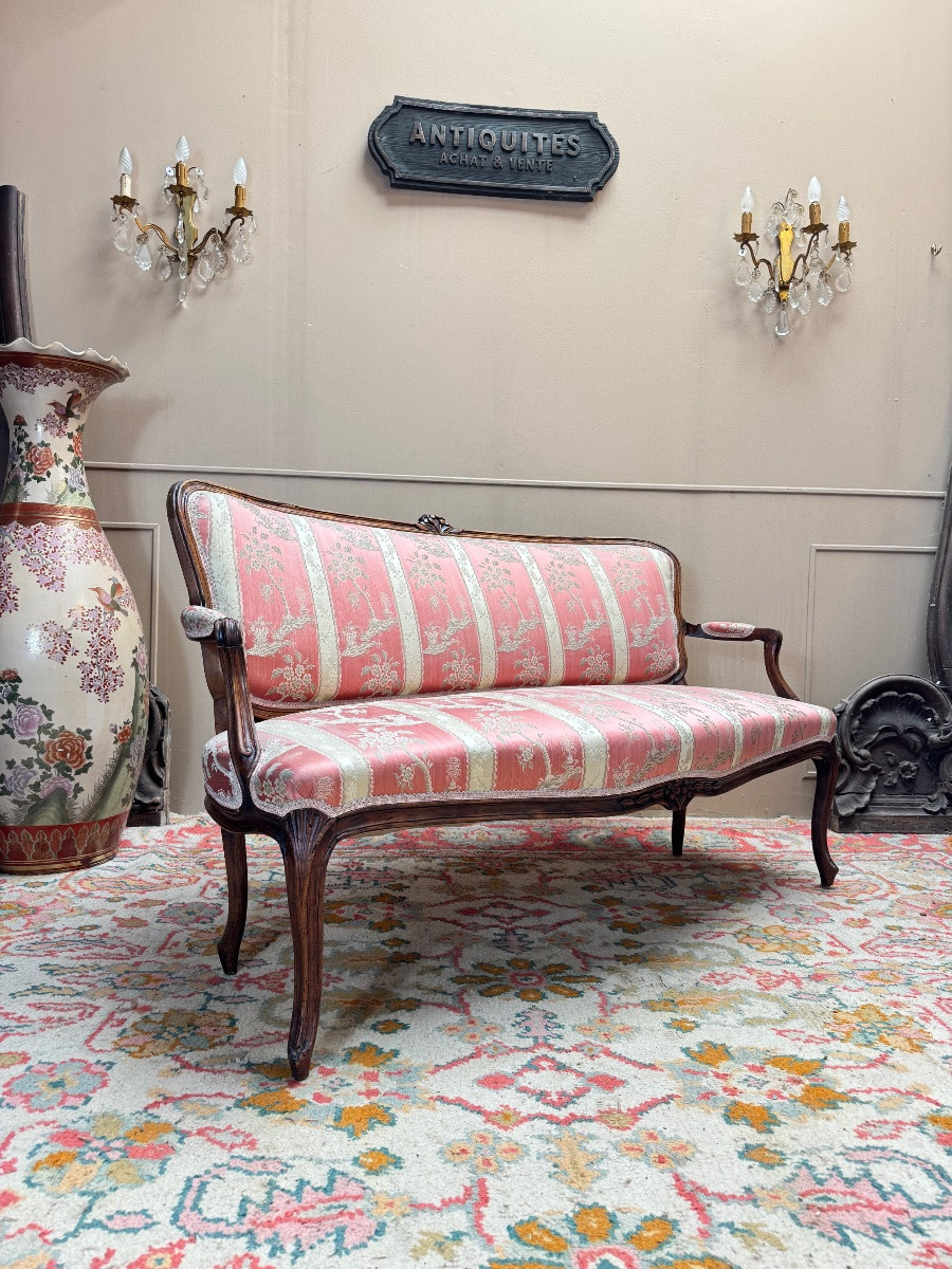 Louis XV Period Walnut Bench, 18th Century -photo-2