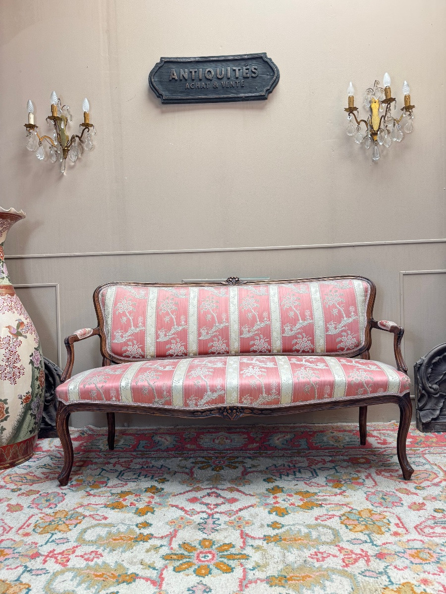 Louis XV Period Walnut Bench, 18th Century -photo-3