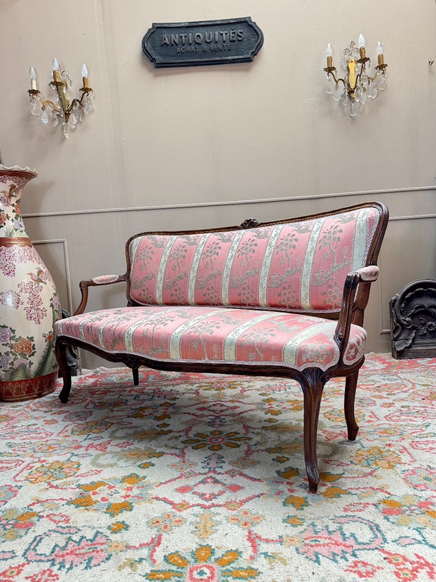 Louis XV Period Walnut Bench, 18th Century -photo-4