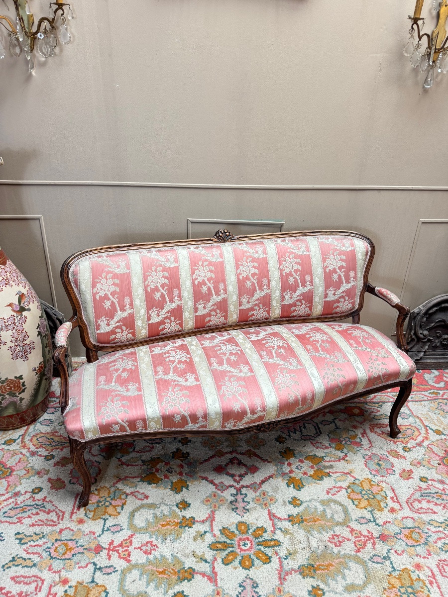 Louis XV Period Walnut Bench, 18th Century -photo-3
