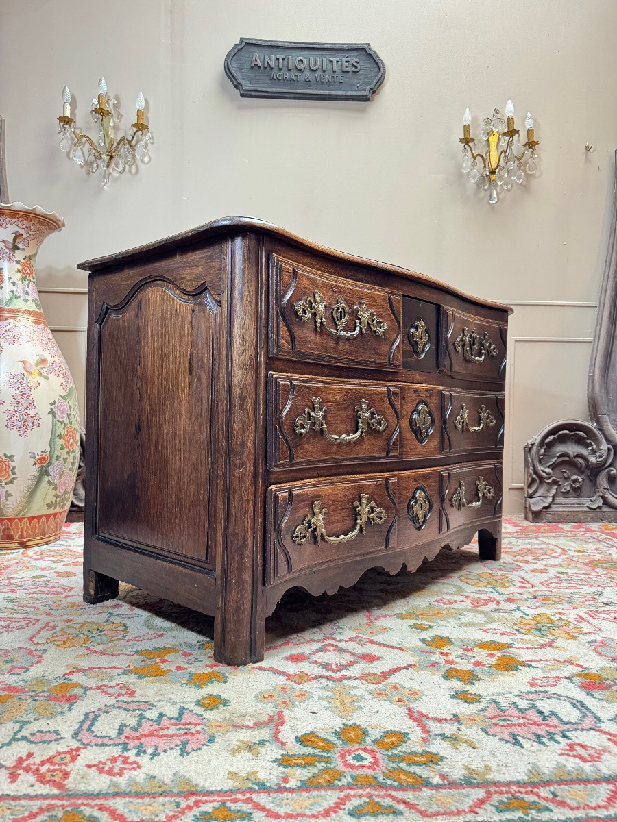 Commode parisienne en chêne d’époque régence XVIII eme siècle -photo-1