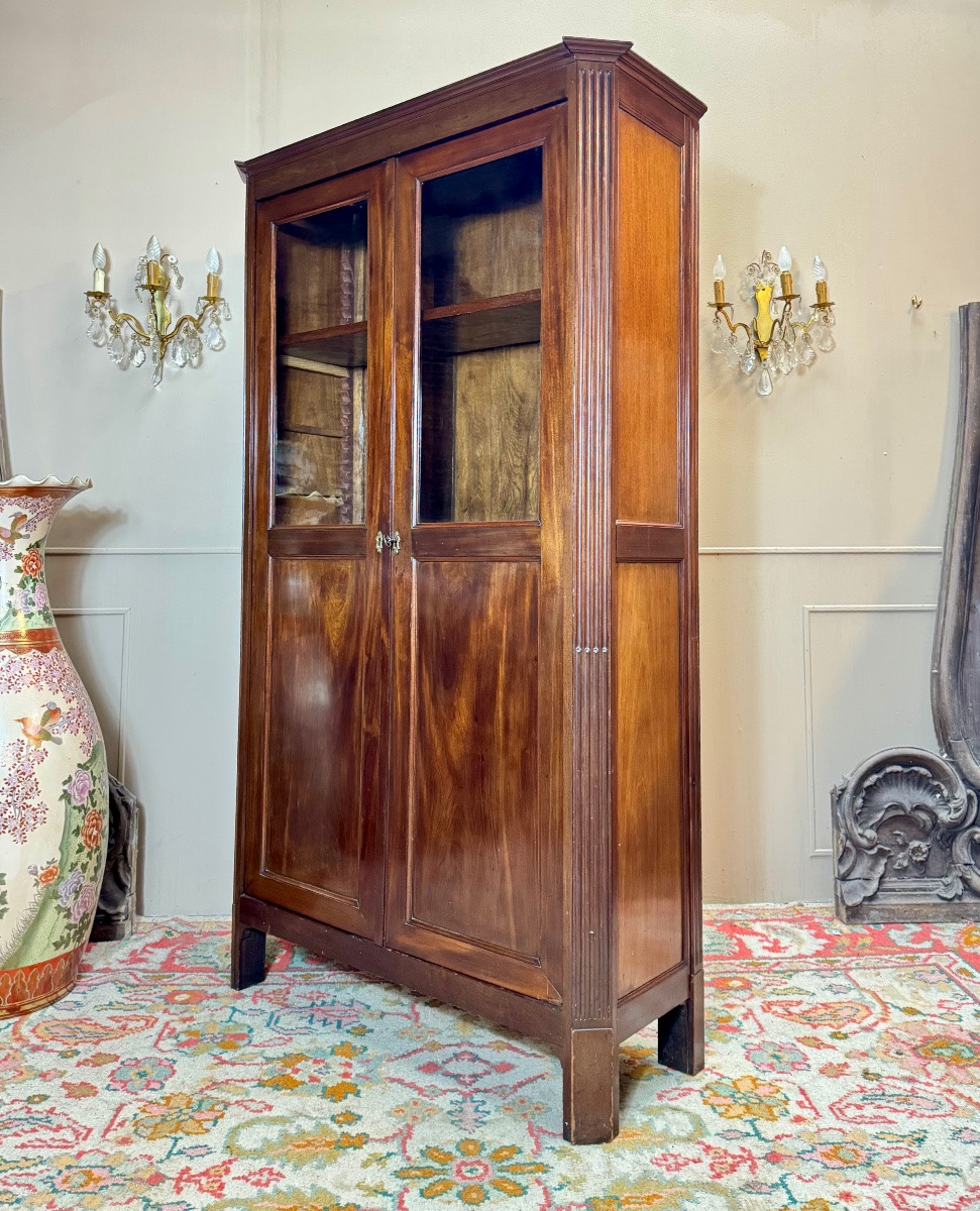 Vitrine bibliothèque en acajou d’époque Louis XVI XVIII eme siècle -photo-4