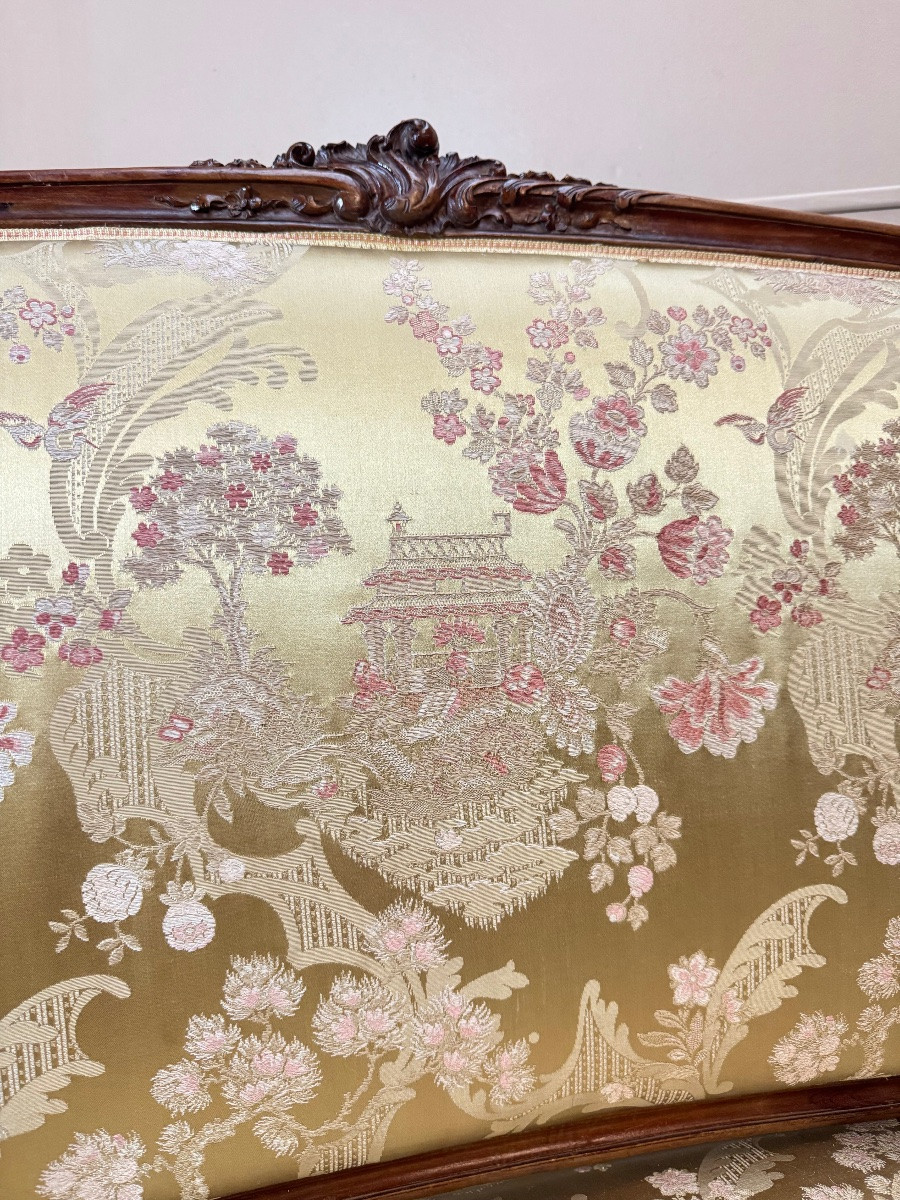 Mercier frères banquette en noyer de style Louis XV XIX eme siècle -photo-2