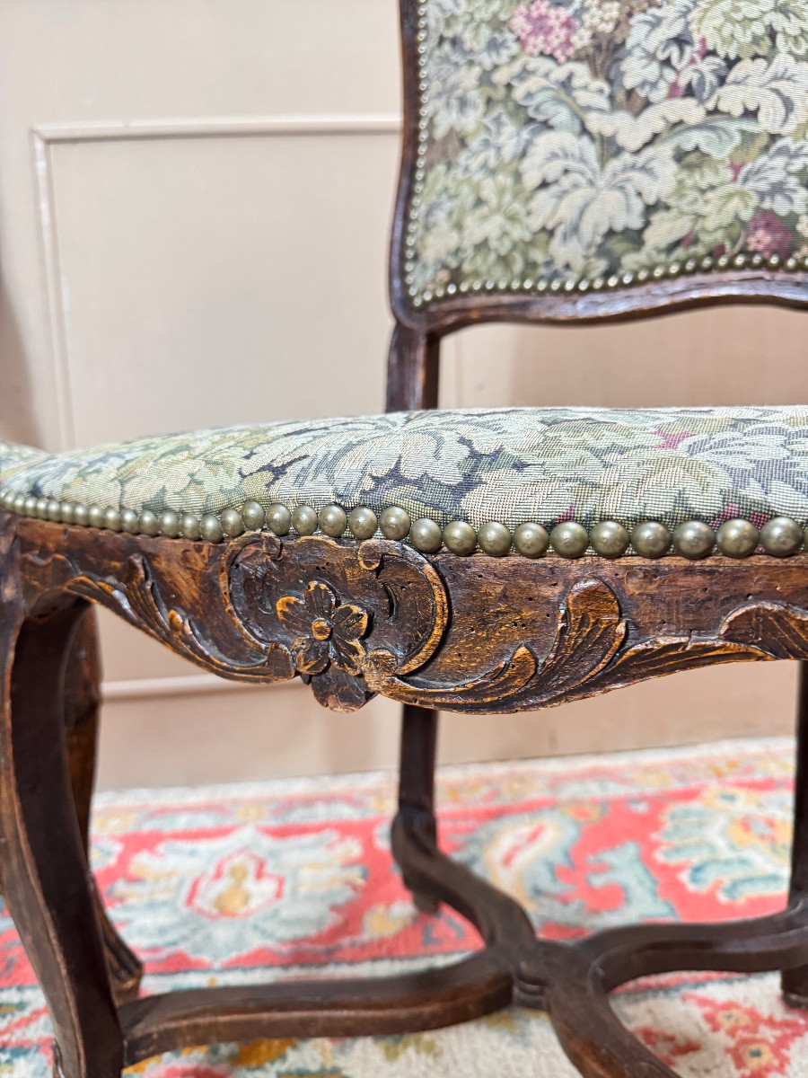 Armand Henry Pair Of Regency Period Stamped Natural Wood Chairs, 18th Century -photo-7