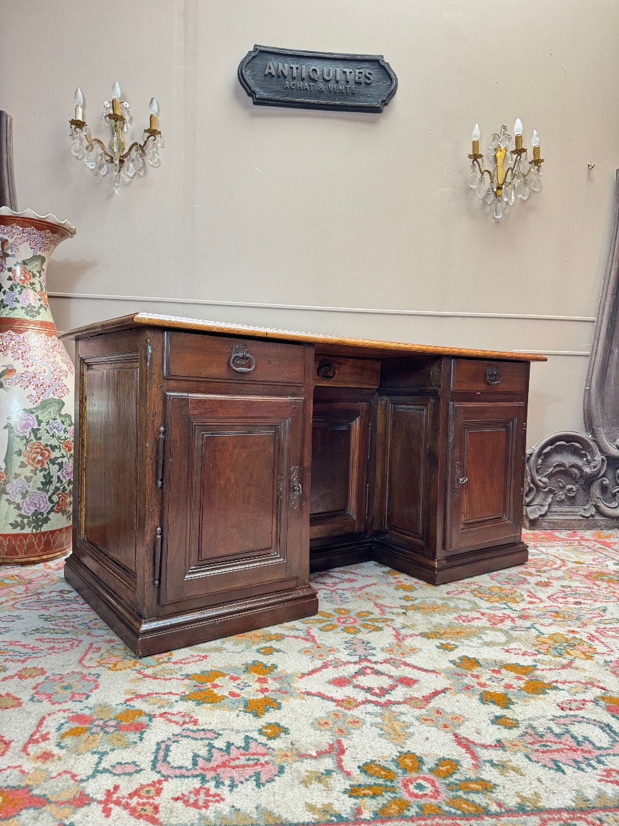 18th Century Walnut Money Changer's Cabinet Desk -photo-2
