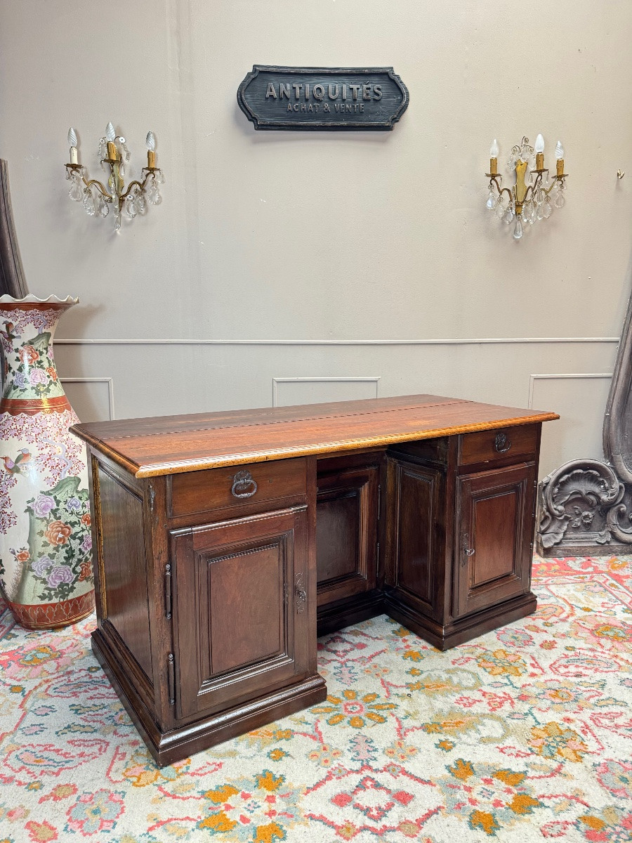 18th Century Walnut Money Changer's Cabinet Desk -photo-3