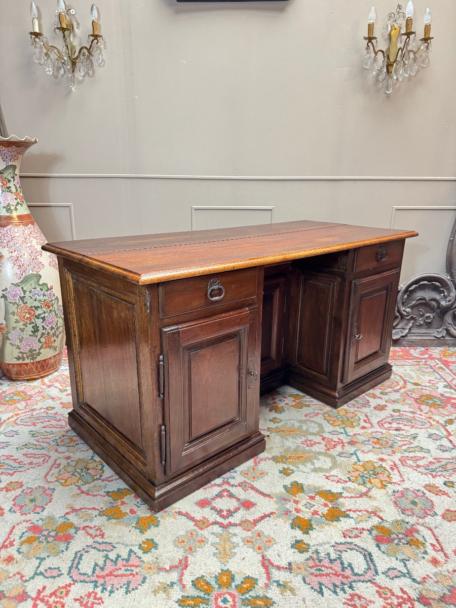 18th Century Walnut Money Changer's Cabinet Desk -photo-4