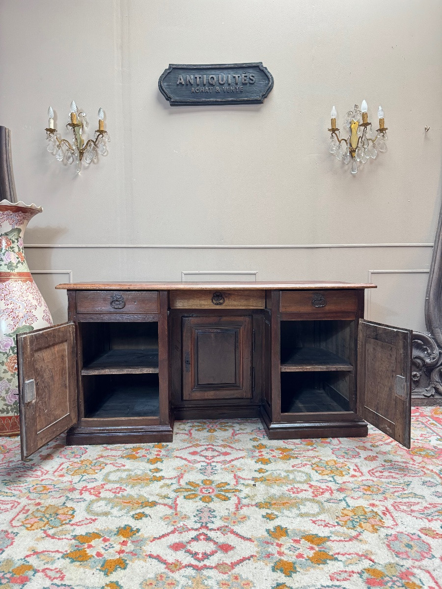 18th Century Walnut Money Changer's Cabinet Desk -photo-3
