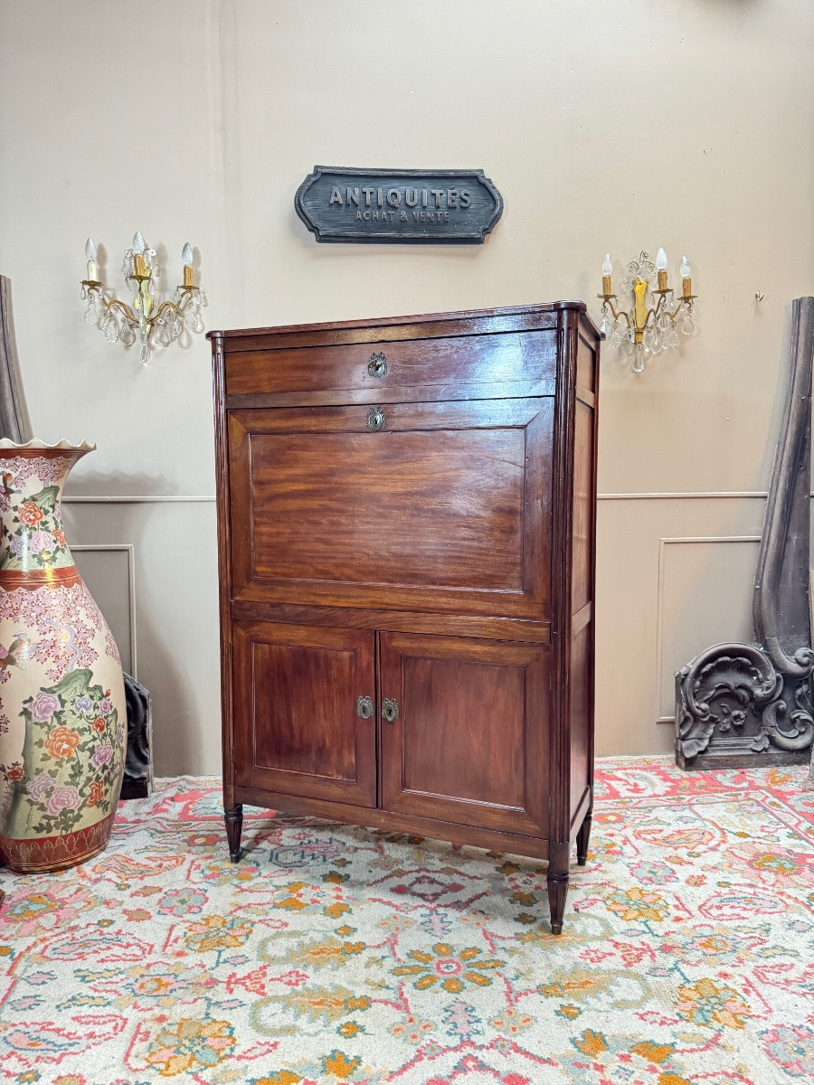 Louis XVI Period Mahogany Secretary, 18th Century -photo-2