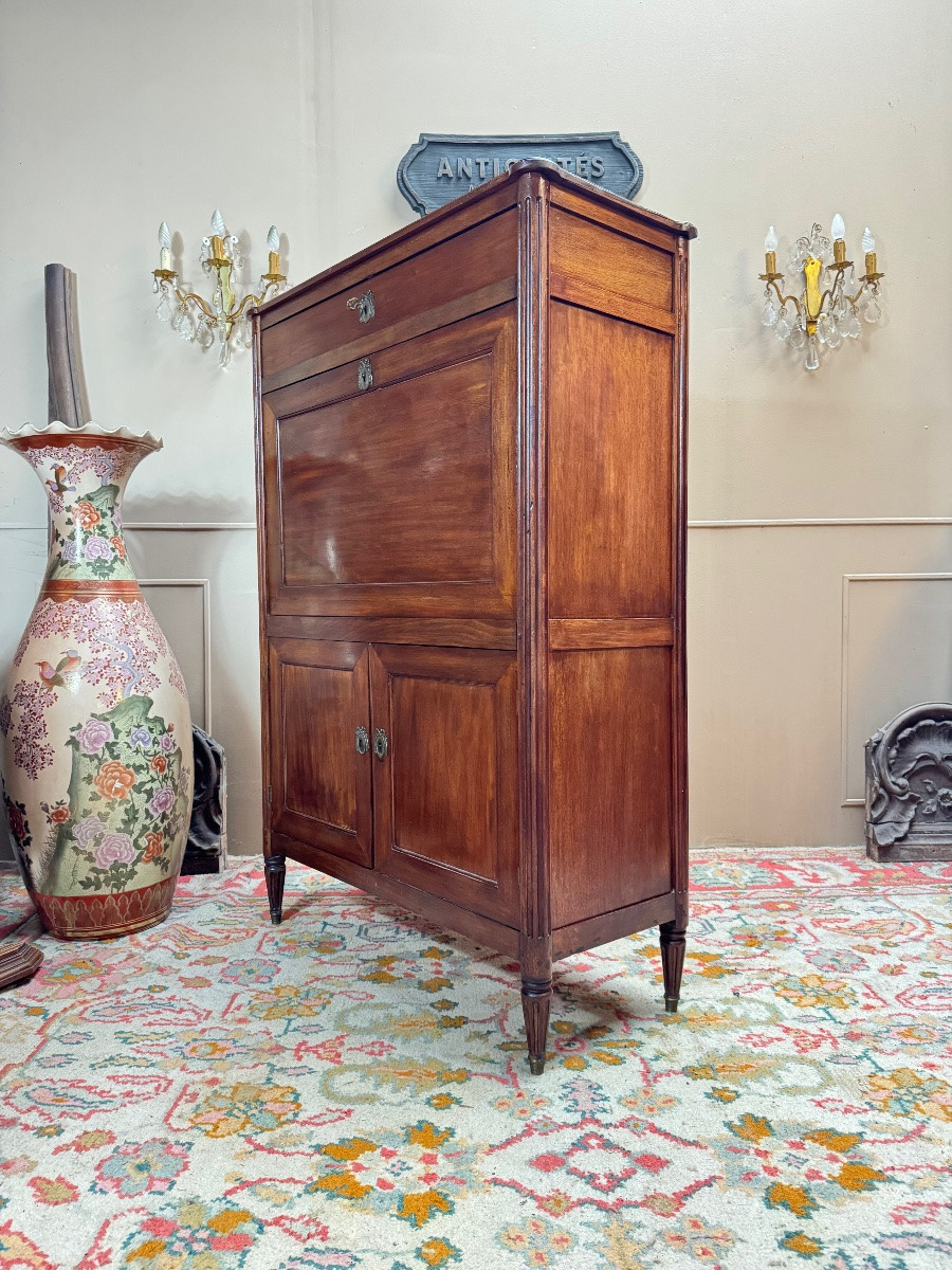 Louis XVI Period Mahogany Secretary, 18th Century -photo-4