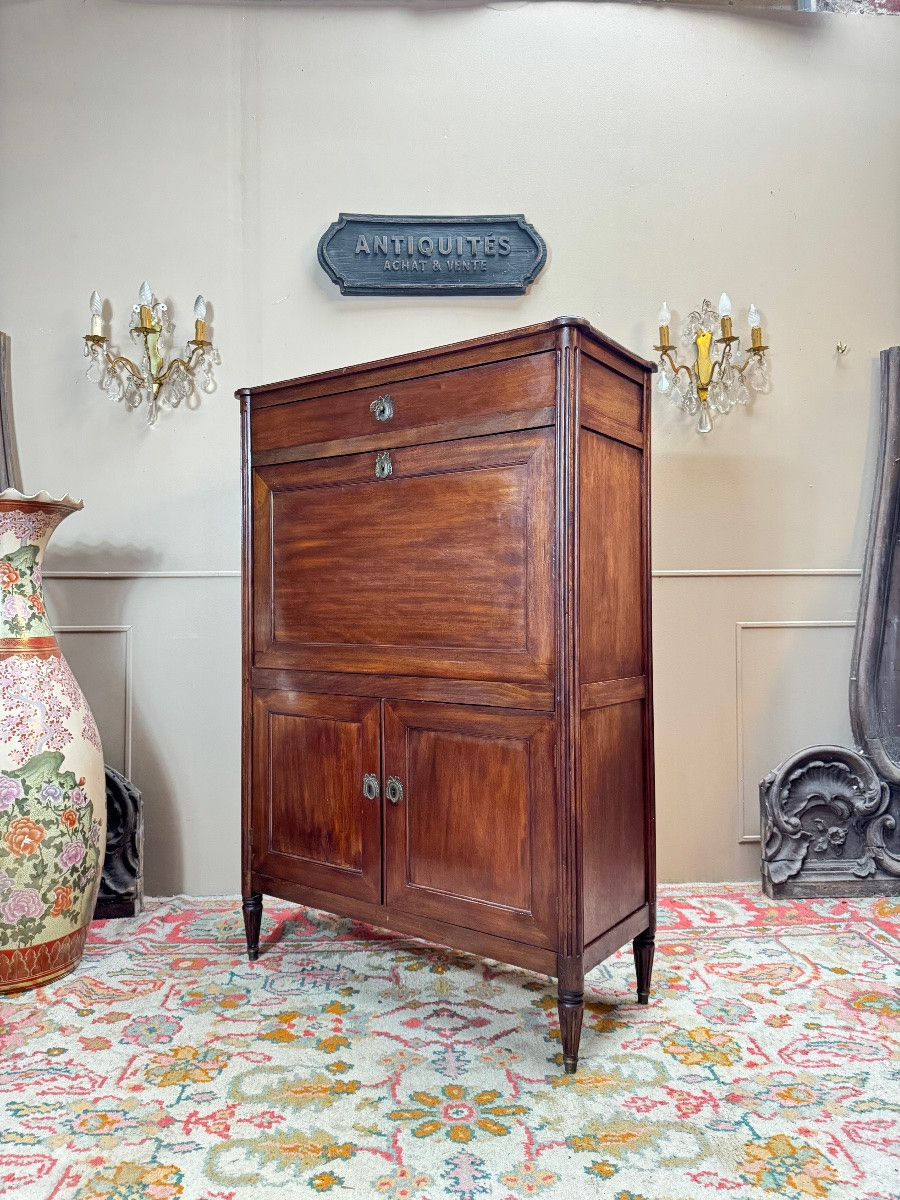 Louis XVI Period Mahogany Secretary, 18th Century -photo-3