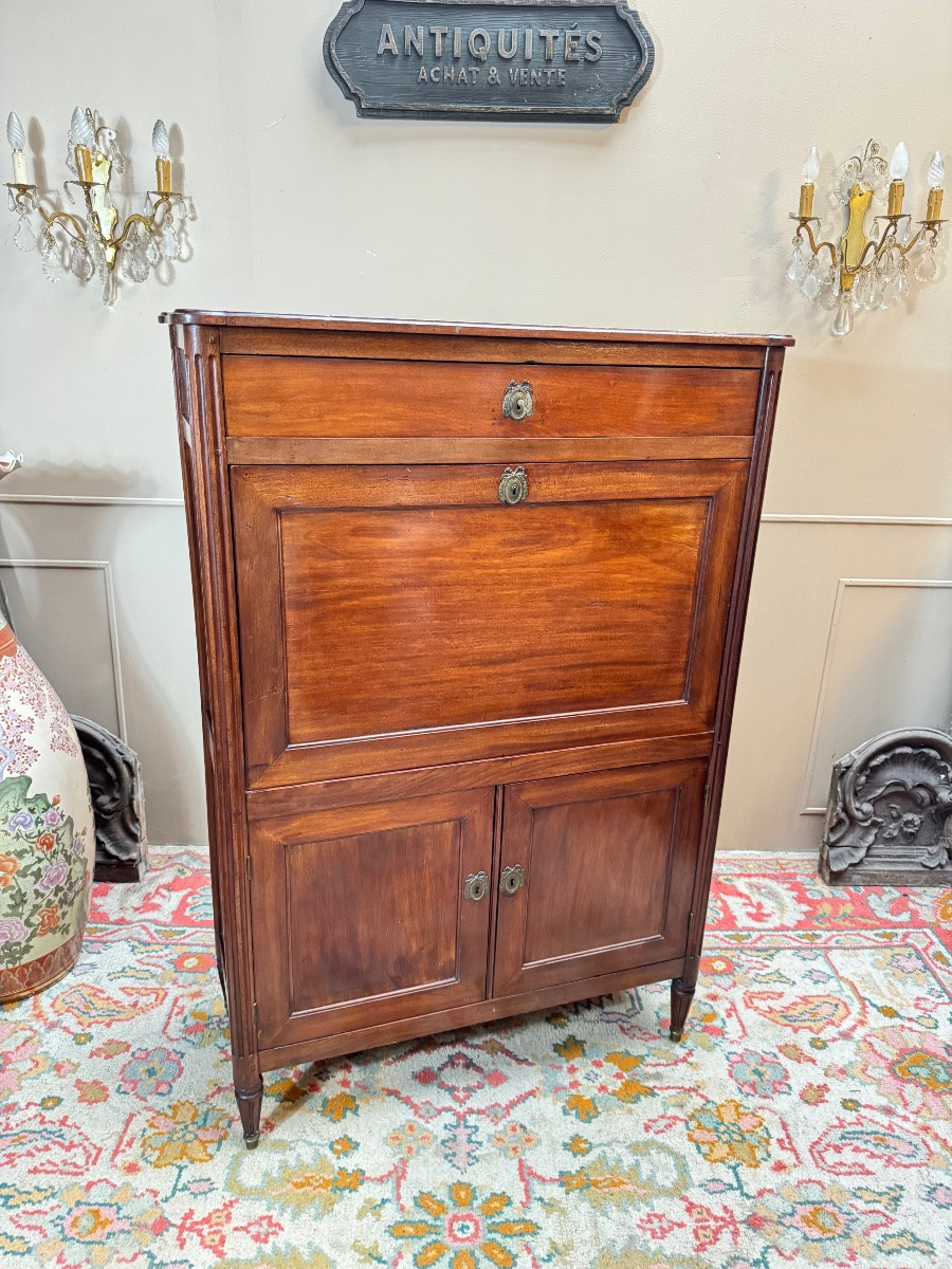 Louis XVI Period Mahogany Secretary, 18th Century -photo-6