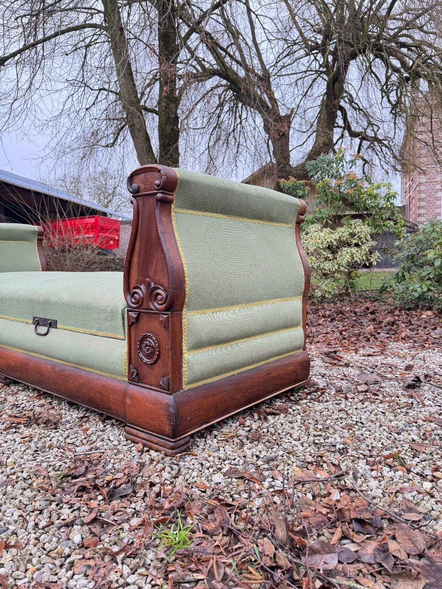 Bench, Daybed Forming A Chest In Mahogany From The 19th-century Restoration Period -photo-5