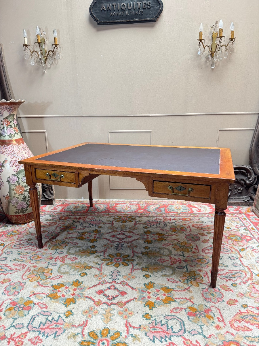 Louis XVI Style Mahogany Flat Desk, 19th Century -photo-4