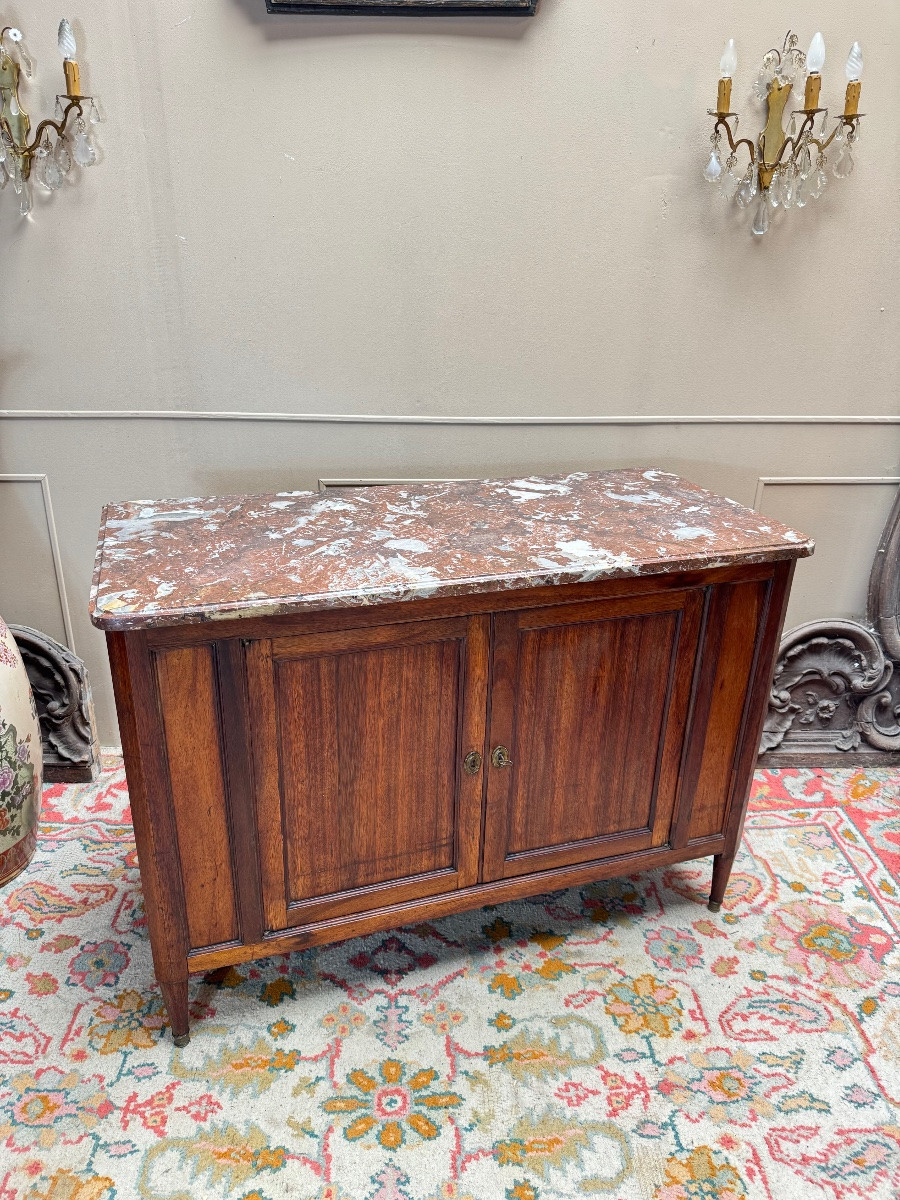 Jacques-pierre Letellier Mahogany Hunting Buffet, Louis XVI Period, Stamped 18th Century-photo-2