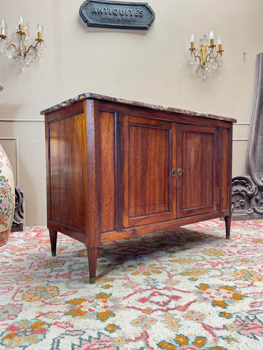 Jacques-pierre Letellier Mahogany Hunting Buffet, Louis XVI Period, Stamped 18th Century-photo-3