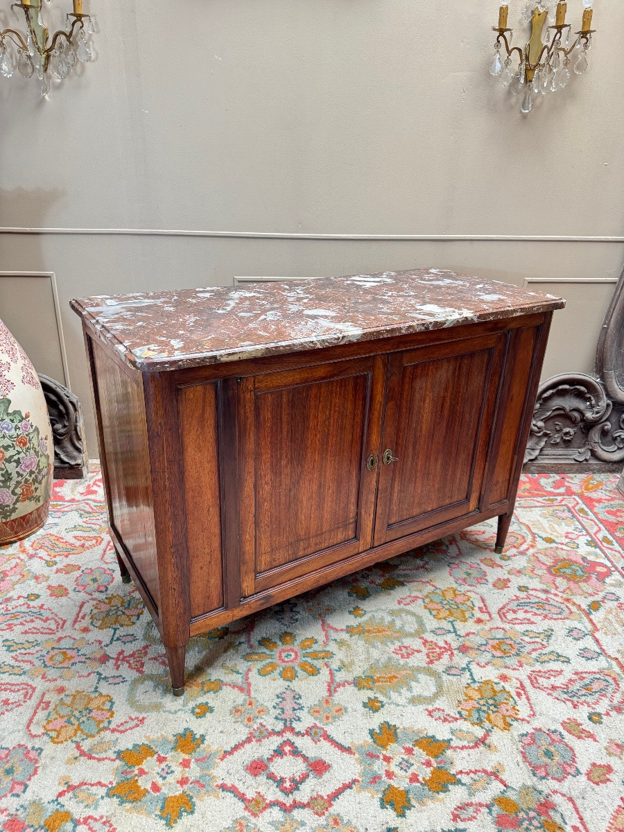 Jacques-pierre Letellier Mahogany Hunting Buffet, Louis XVI Period, Stamped 18th Century-photo-1