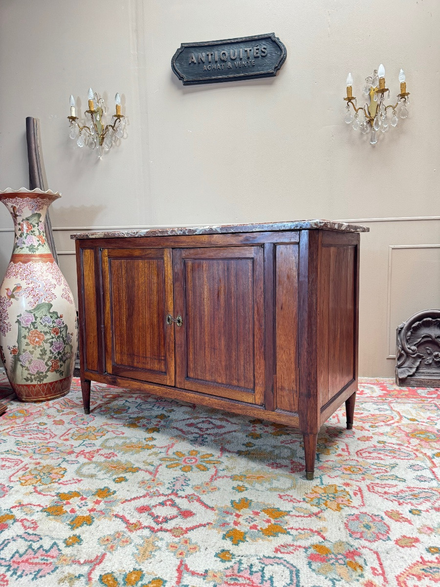Jacques-pierre Letellier Mahogany Hunting Buffet, Louis XVI Period, Stamped 18th Century-photo-4