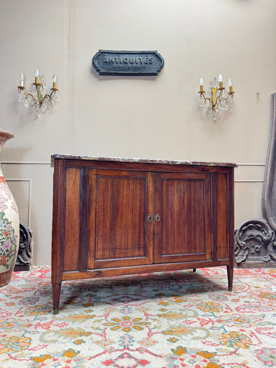 Jacques-pierre Letellier Mahogany Hunting Buffet, Louis XVI Period, Stamped 18th Century
