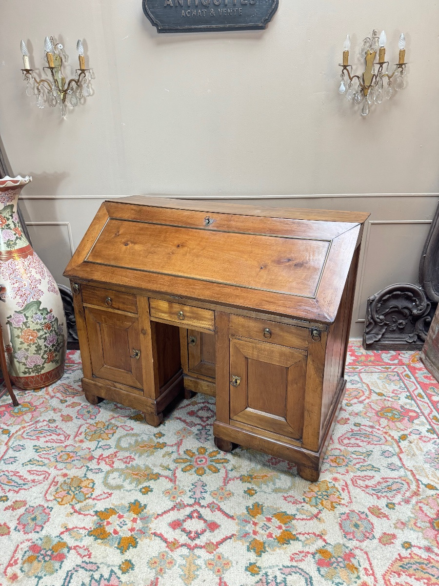 Bureau de pente en noyer d’époque directoire XVIII eme siècle -photo-4