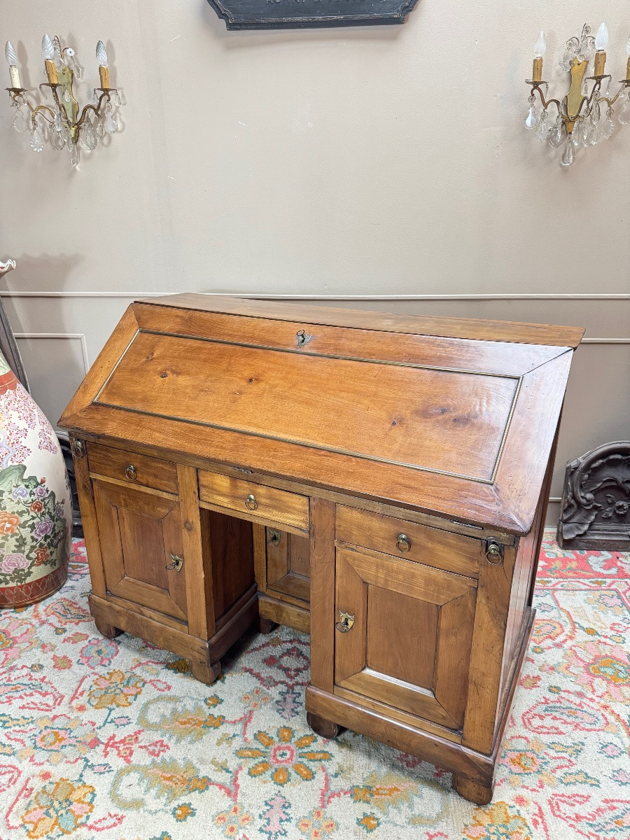 Bureau de pente en noyer d’époque directoire XVIII eme siècle -photo-6
