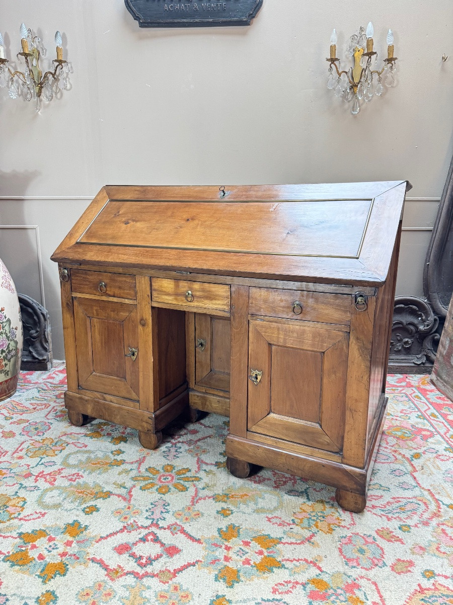 Bureau de pente en noyer d’époque directoire XVIII eme siècle -photo-8