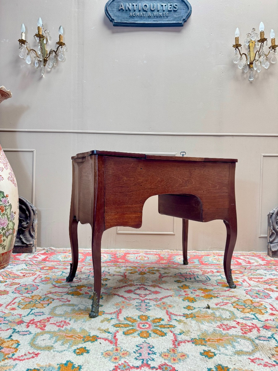 Louis XV Period Solid Mahogany Dressing Table, Bordeaux Style-photo-7