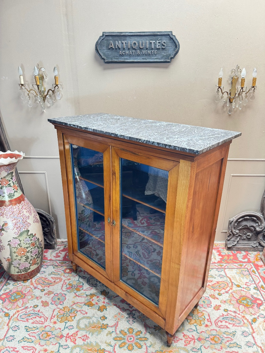 Display Cabinet, Cherrywood Bookcase In The Directoire Style, 19th Century -photo-5