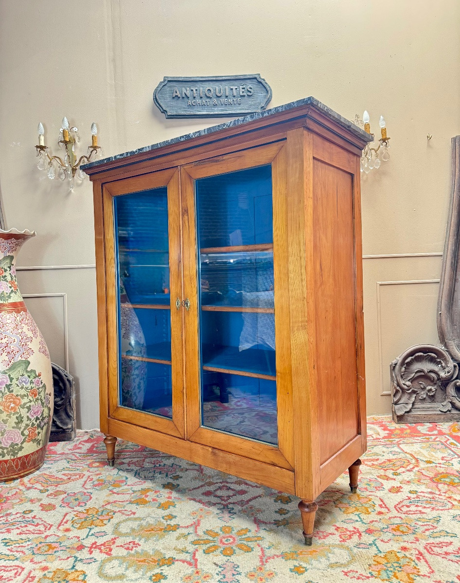Display Cabinet, Cherrywood Bookcase In The Directoire Style, 19th Century -photo-6