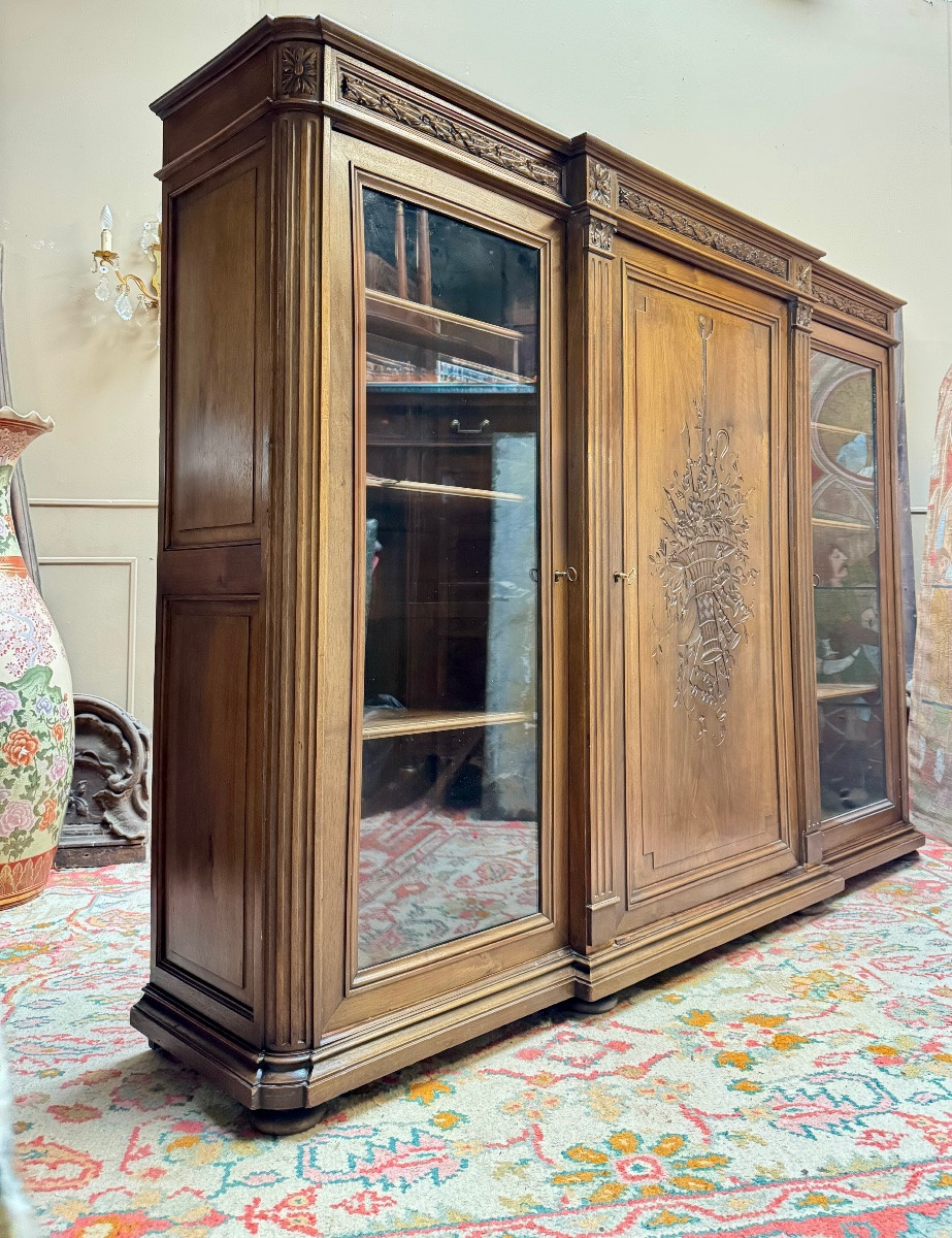 Bibliothèque en acajou de style Louis XVI XIX eme siècle -photo-2