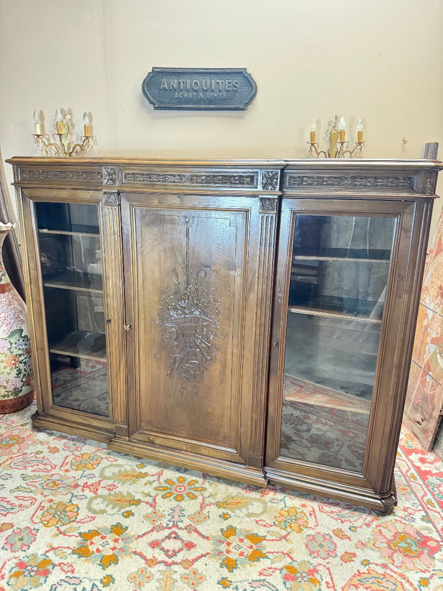 Bibliothèque en acajou de style Louis XVI XIX eme siècle -photo-3