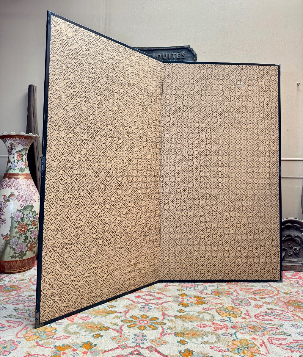 Paravent à deux panneaux à décor de plantes et d’oiseaux Japon -photo-7