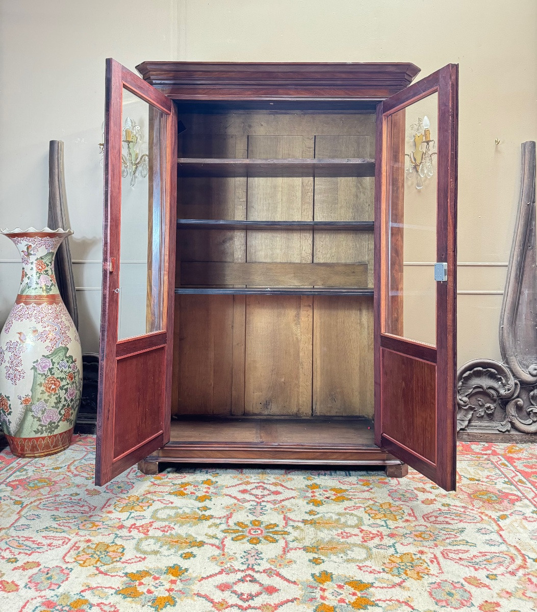 19th-century Restoration Period Flame Mahogany Bookcase -photo-2