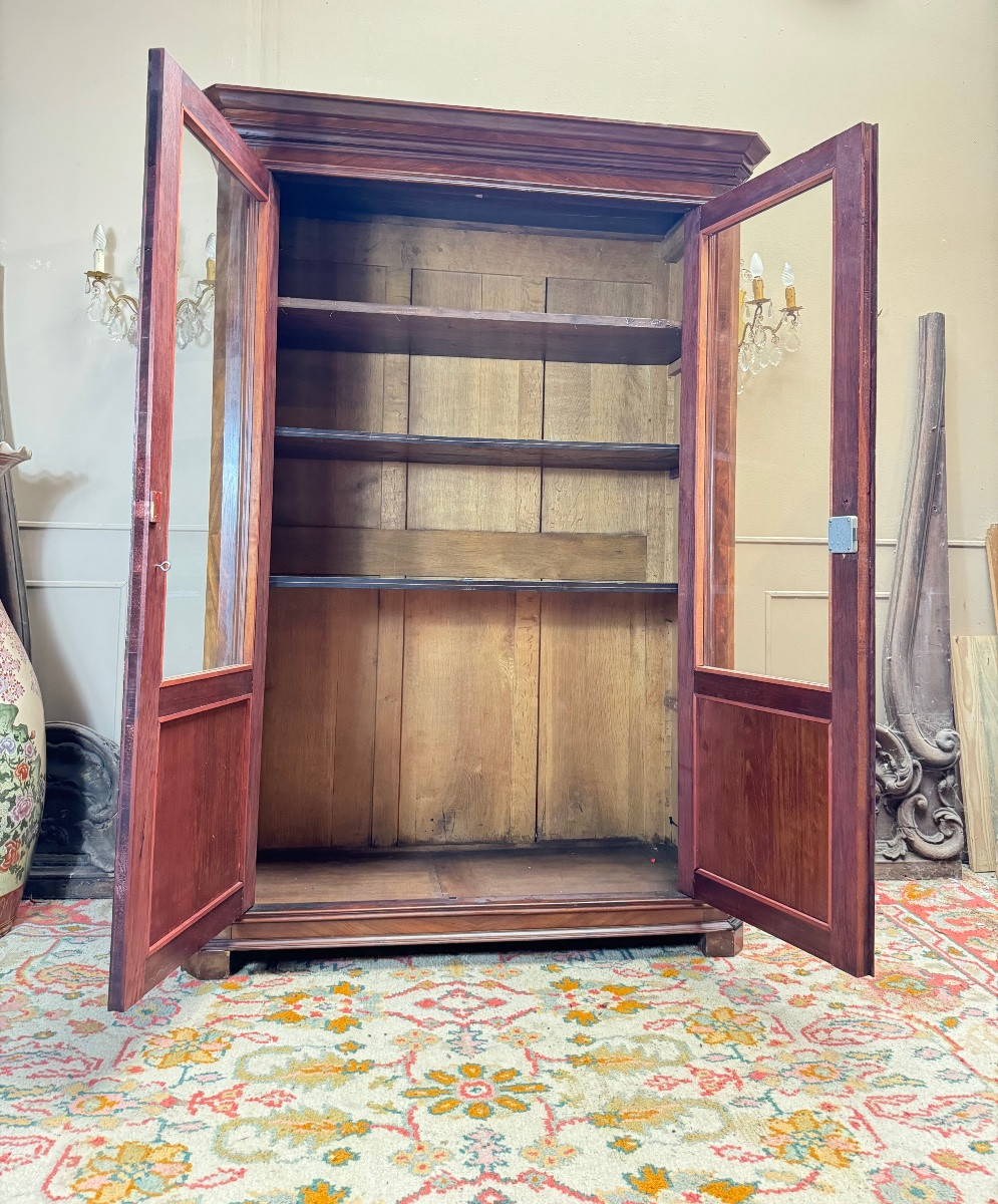 19th-century Restoration Period Flame Mahogany Bookcase -photo-3