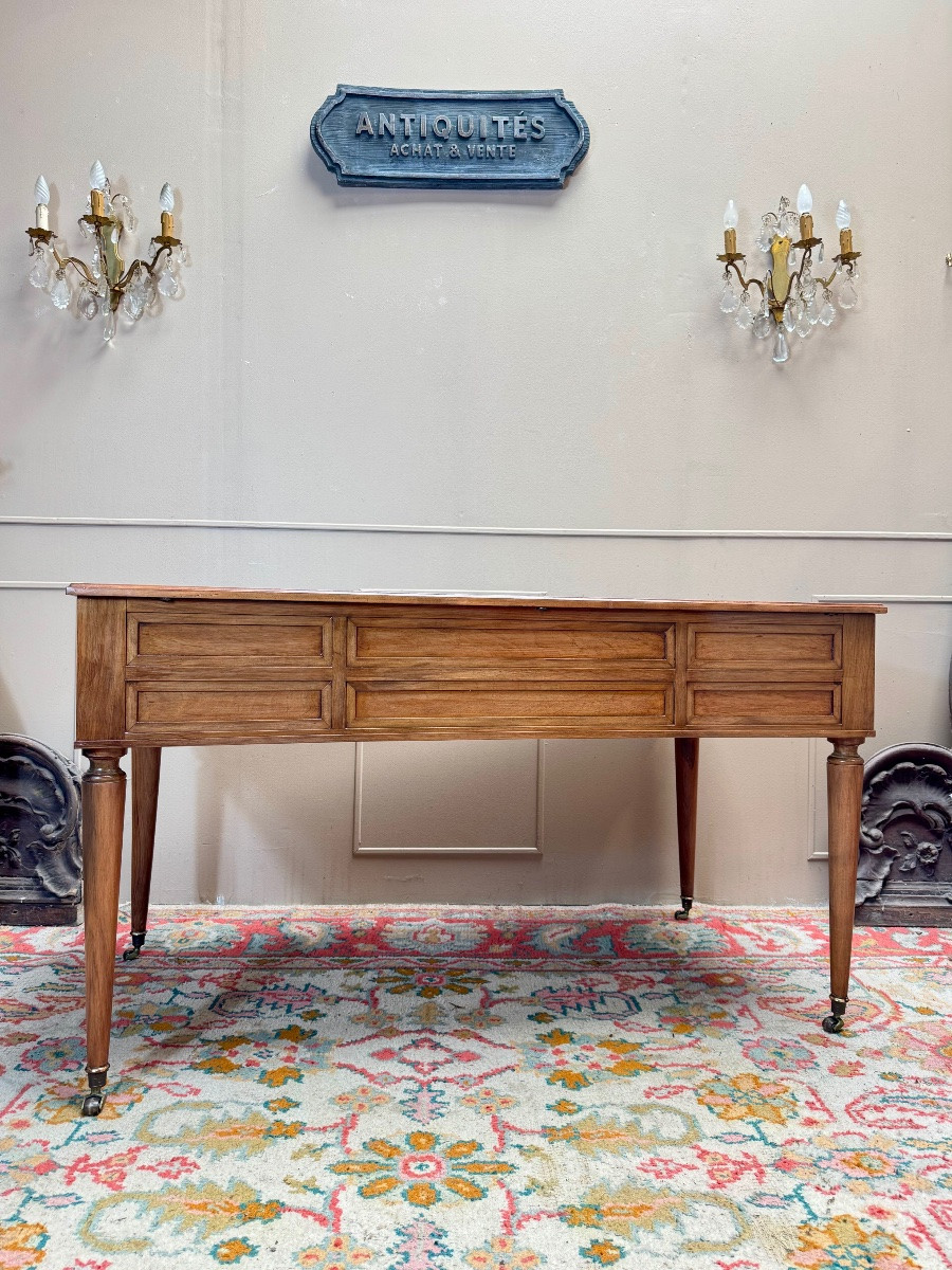 19th Century Directoire Style Walnut Flat Desk -photo-5