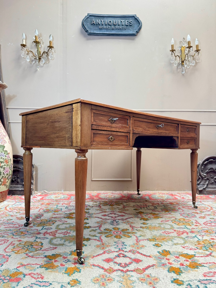 19th Century Directoire Style Walnut Flat Desk -photo-8