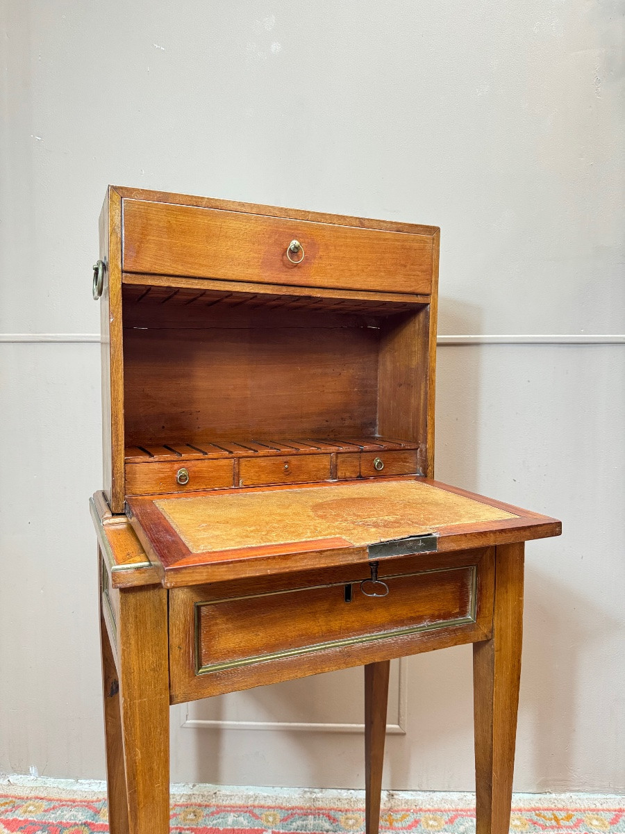 Louis XVI Period Mahogany Traveling Secretary, 18th Century -photo-4