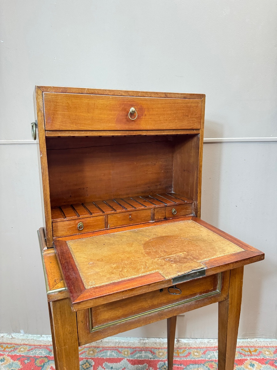 Louis XVI Period Mahogany Traveling Secretary, 18th Century -photo-5