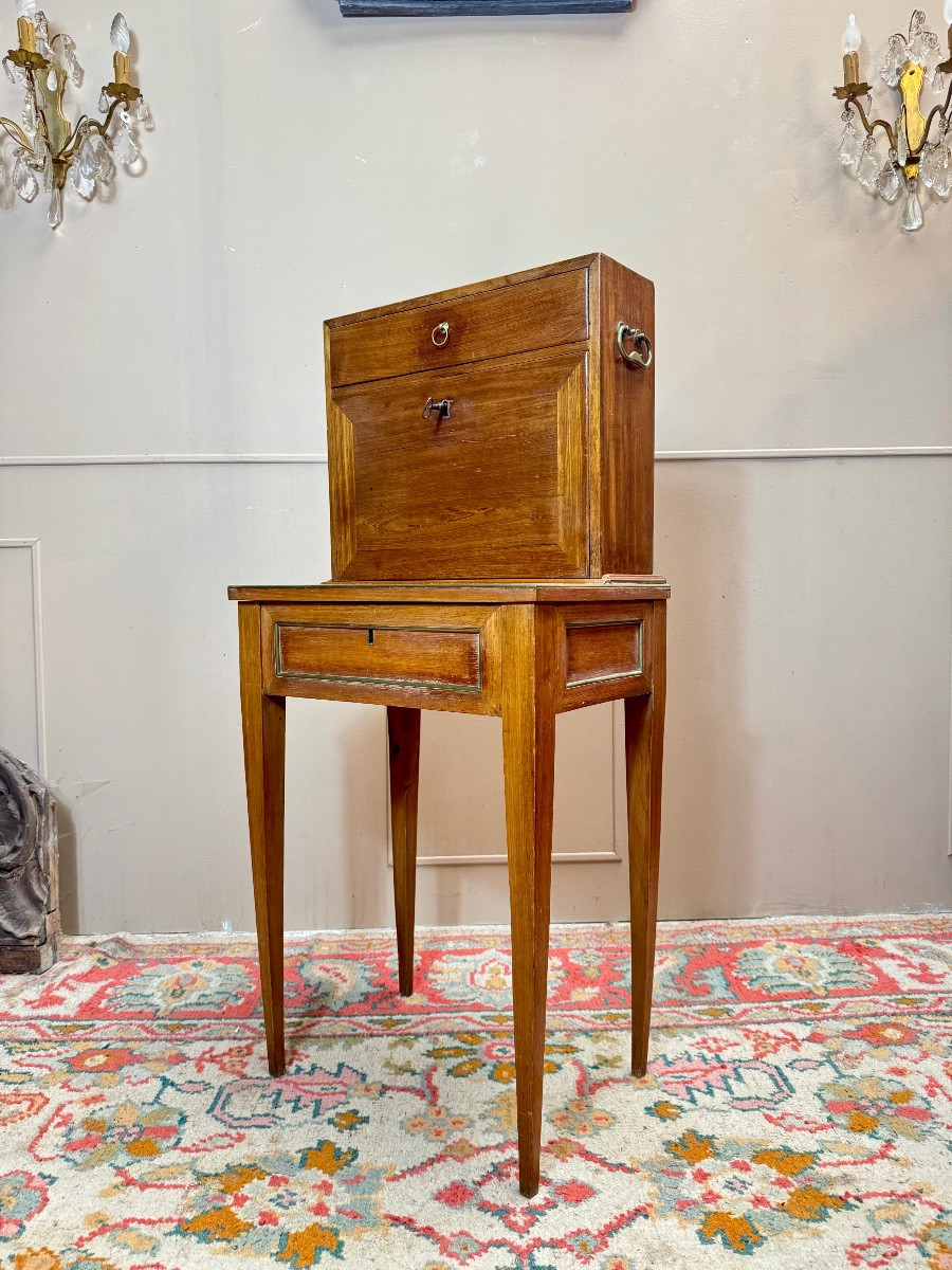 Louis XVI Period Mahogany Traveling Secretary, 18th Century -photo-6