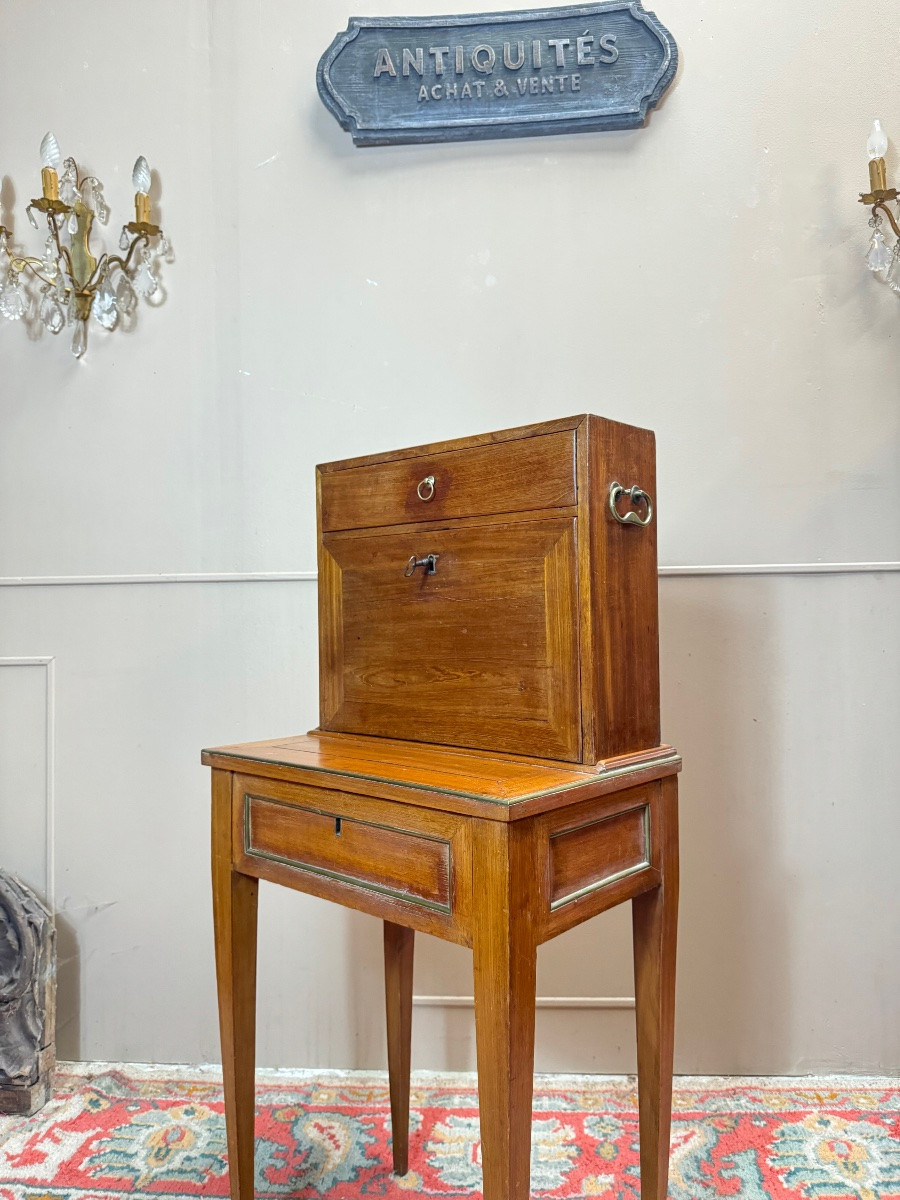 Louis XVI Period Mahogany Traveling Secretary, 18th Century -photo-7