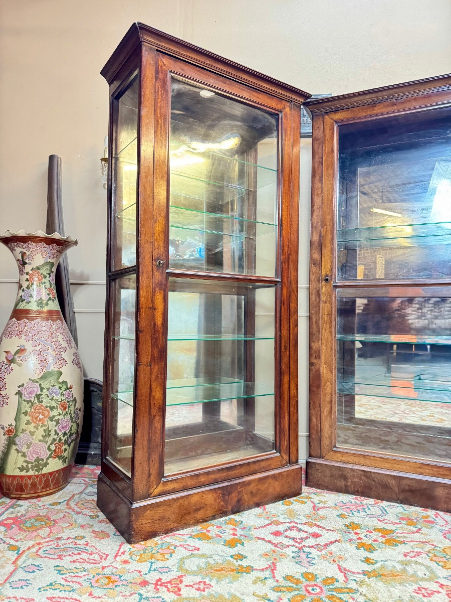 Pair Of Mahogany Display Cabinets From The Directoire Period, 18th Century -photo-2