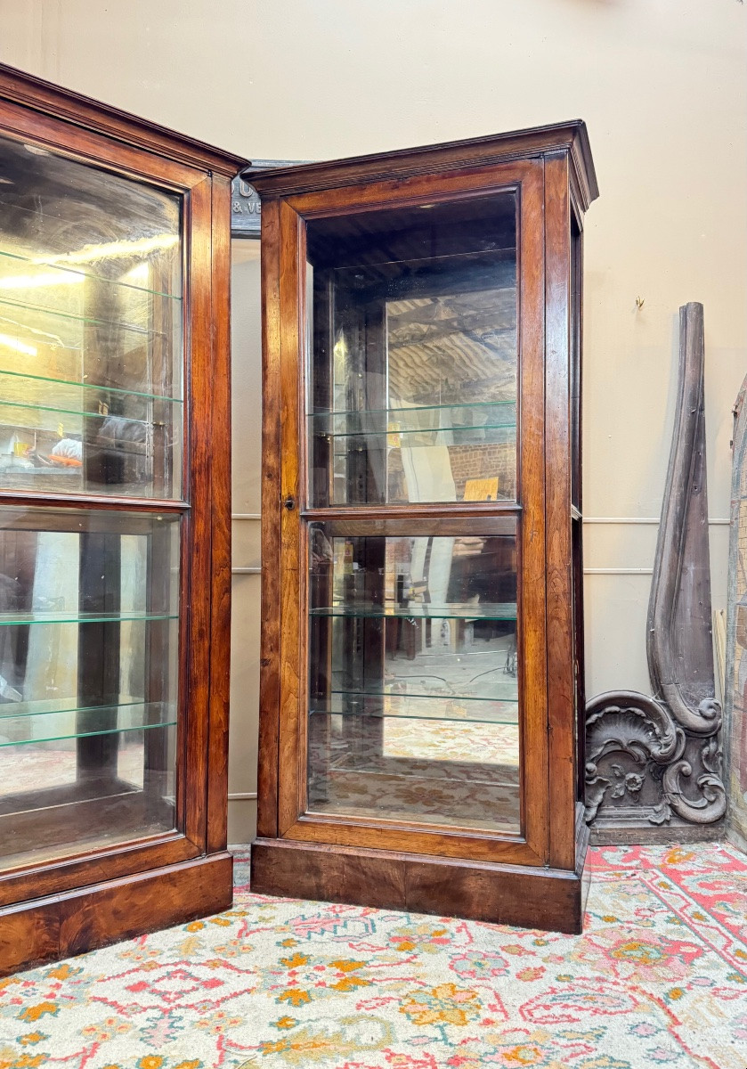 Pair Of Mahogany Display Cabinets From The Directoire Period, 18th Century -photo-3