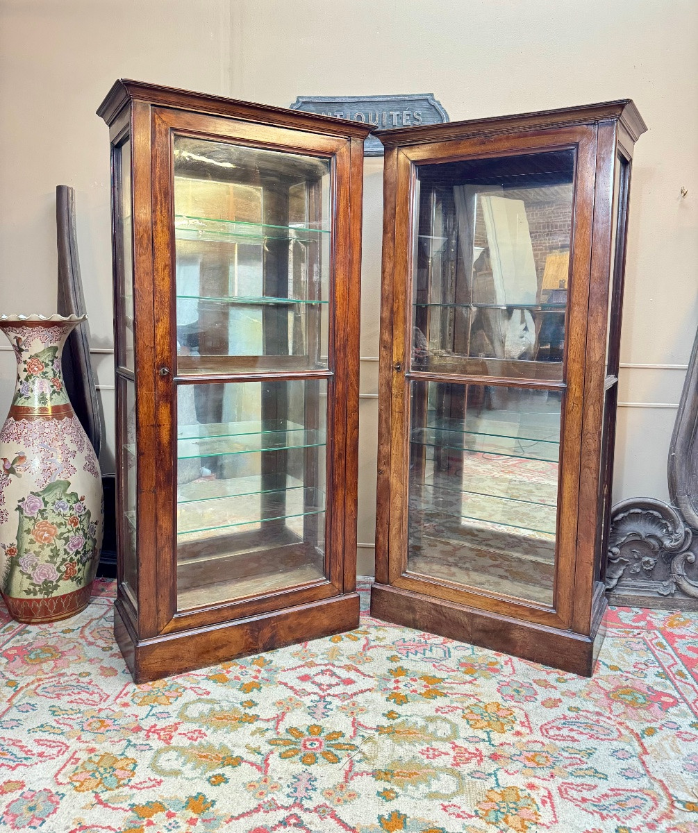 Pair Of Mahogany Display Cabinets From The Directoire Period, 18th Century -photo-2