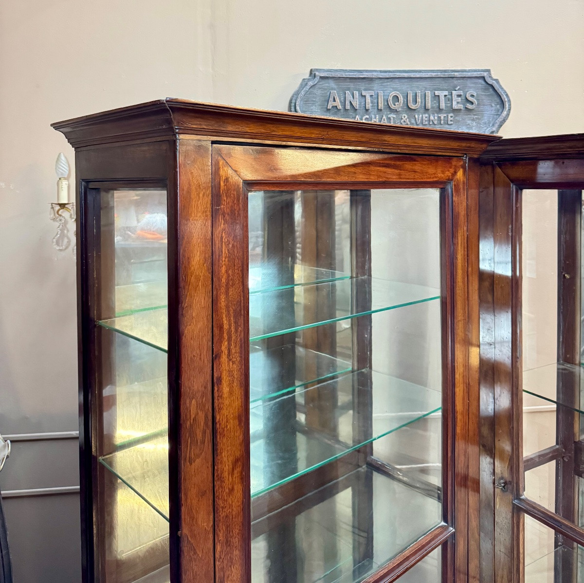 Pair Of Mahogany Display Cabinets From The Directoire Period, 18th Century -photo-4