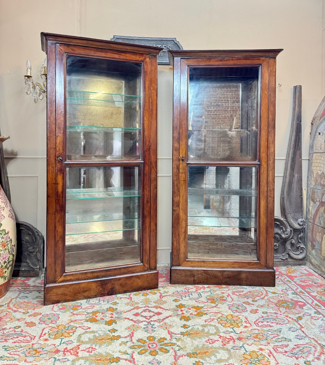 Pair Of Mahogany Display Cabinets From The Directoire Period, 18th Century -photo-5