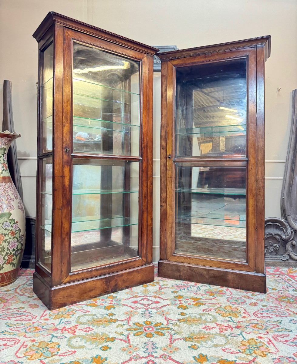 Pair Of Mahogany Display Cabinets From The Directoire Period, 18th Century 